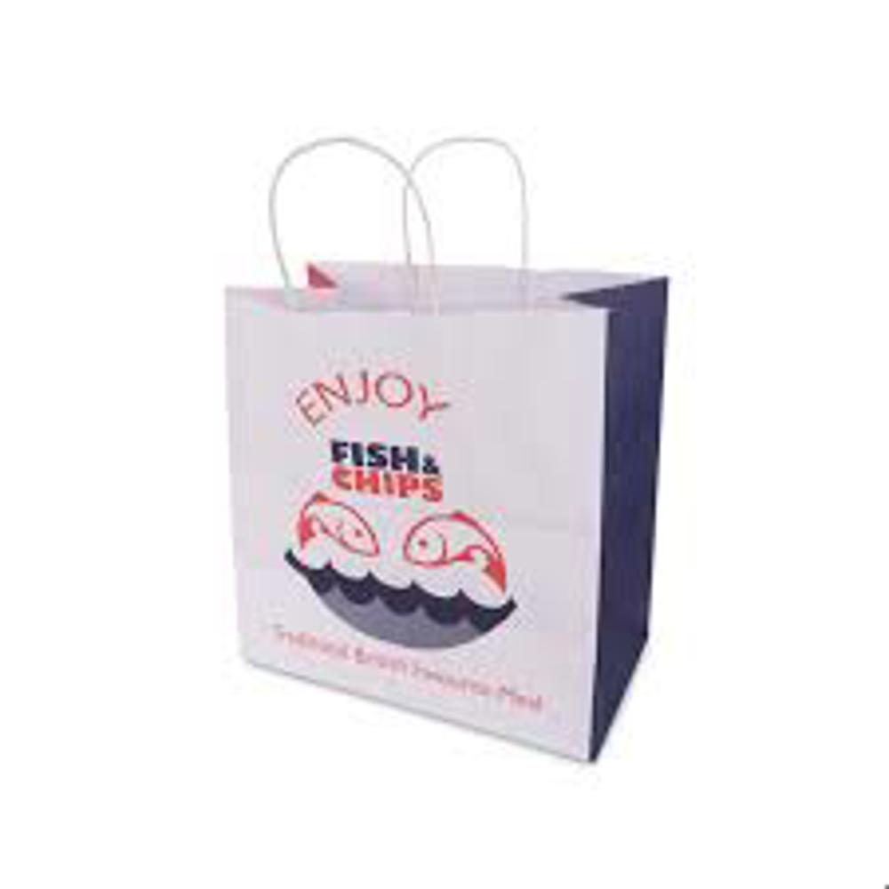 FISH&CHIPS TWISTED WHITE BAGS JUMBO (320X210X320MM)