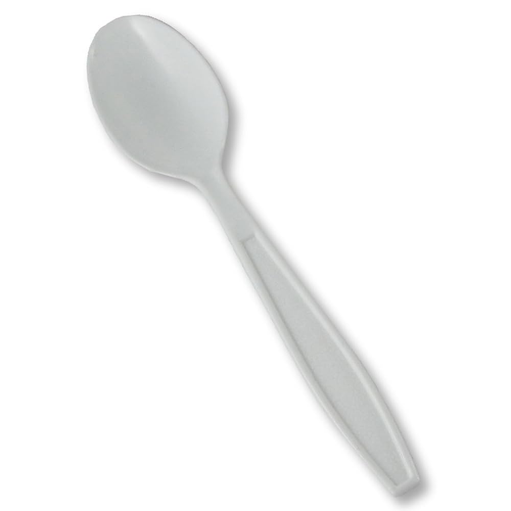 HRD CARIZMA WHITE PP (150MM/5.9Inc) TEASPOON-100PCS