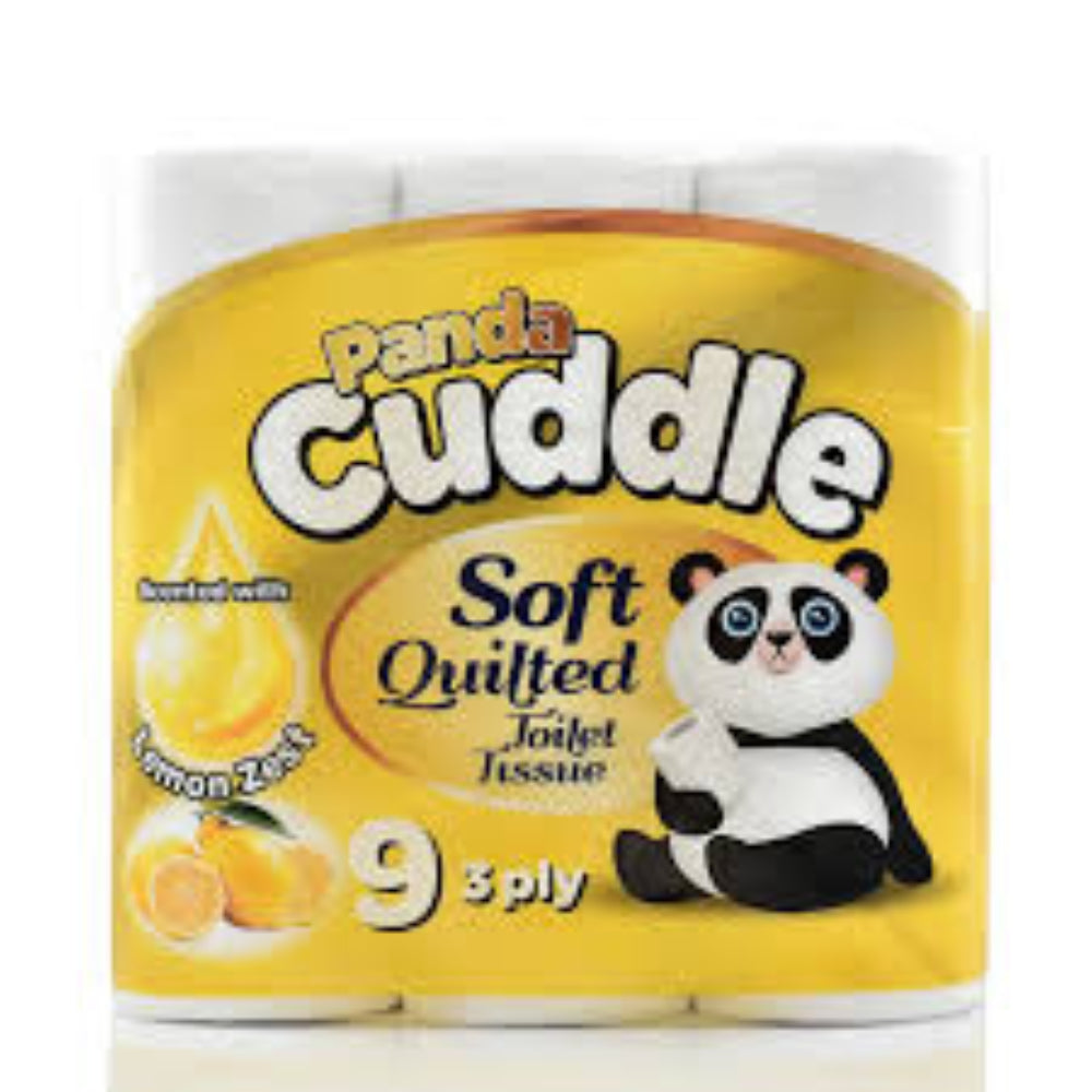 PANDA CUDDLE TT 3 PLY LEMON-9ROLL