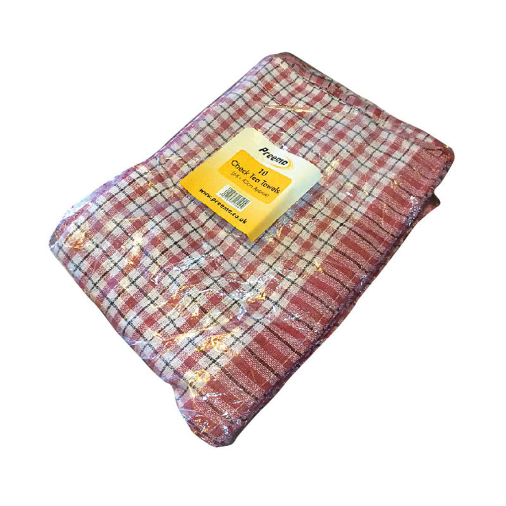 PREEMA TEATOWELS CHECKED (27Incx18Inc approx)� X 10-10pcs