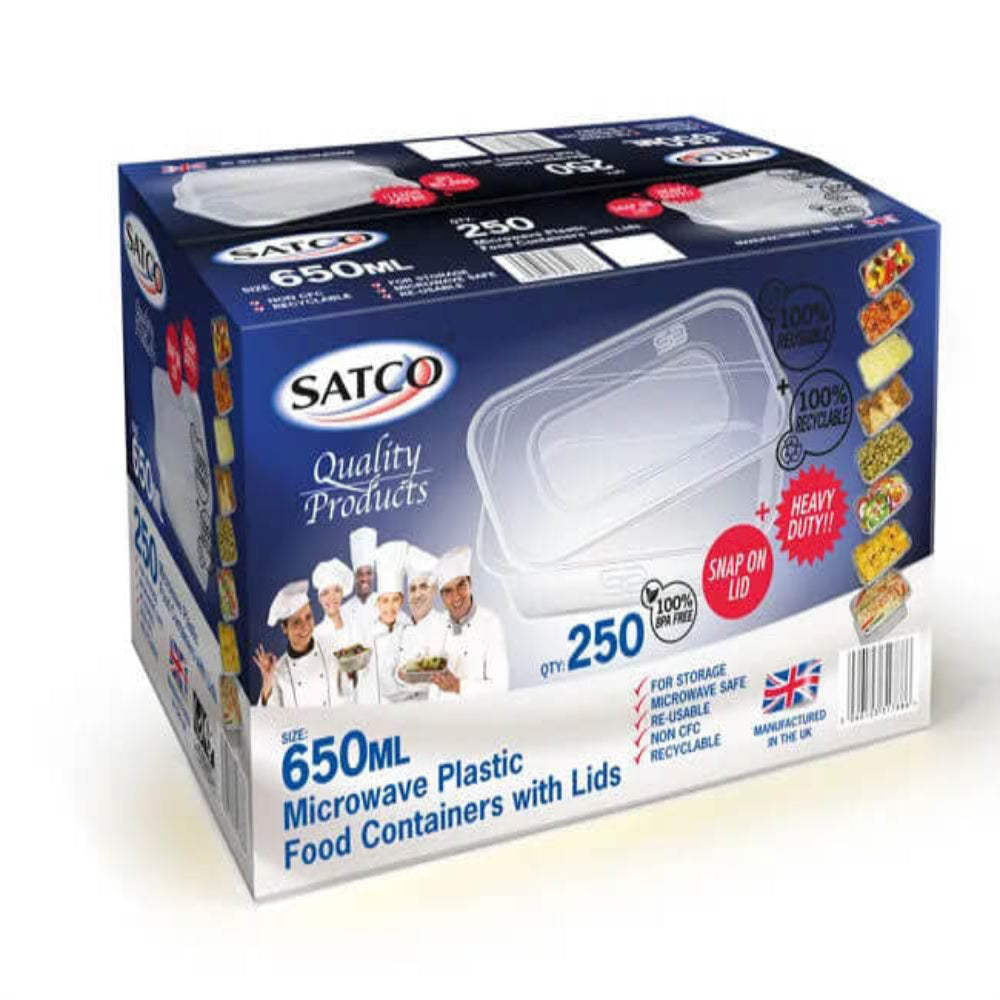 SATCO PLASTIC MICRO CONTAINER 650ML WITH LIDS-50pcs