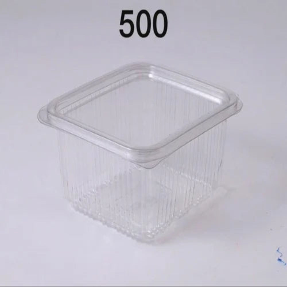 UKF MG 500CC CLEAR HINGED PLASTIC CONT-100PCS