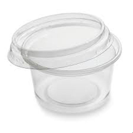 4oz MICROWAVE PORTION POT ROUND PP (113ML/4OZ) CLEAR HINGE