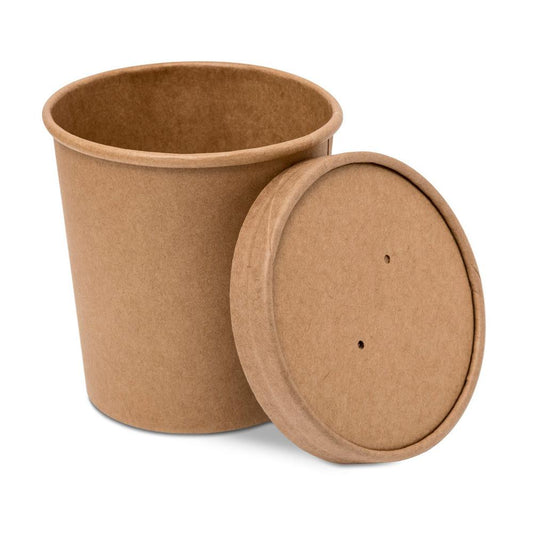 GRAB&G PAPER SOUP CUP+LID (453ML/16OZ) KRAFT