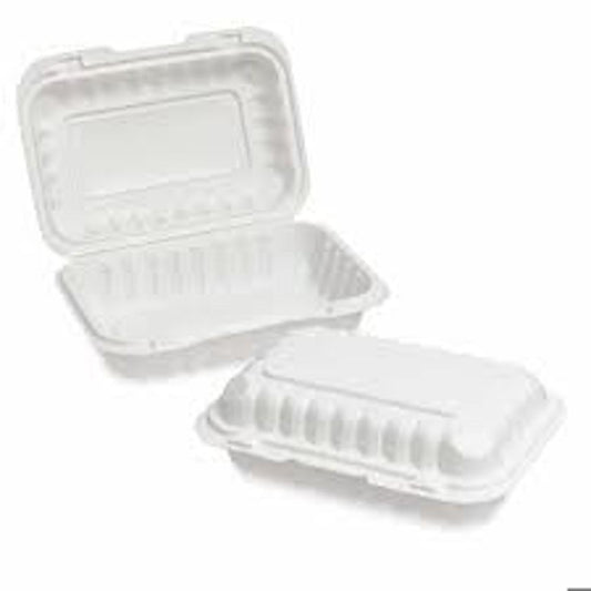 HB10 MICROWAVE MEAL BOX (250X155X60MM/10X6X2.5") MED WHITE