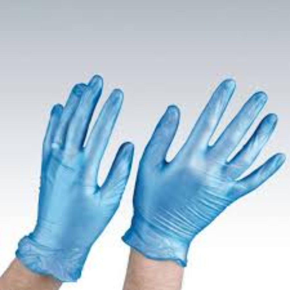 HRD ALLGUARD BLUE VINYL GLOVE (POWDER FREE) X-LARGE-100PCS