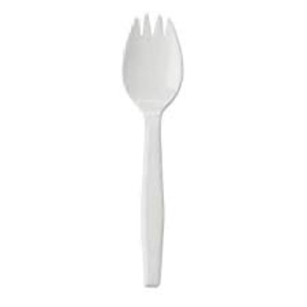 HRD CARIZMA WHITE PP (150MM/5.9Inc) SALAD FORK (SPORK)-100PCS