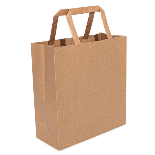 HRD GRAB&G BROWN 70GSM EXT HANDLE BAG (220X100X240MM/9X4X9) MED-250pcs