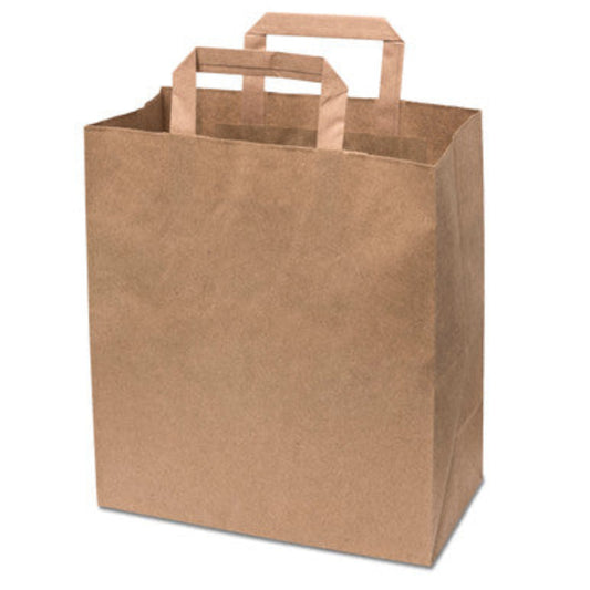 HRD GRAB&G BROWN 70GSM EXT HANDLE BAG (260X140X290MM/10X5.5X12) LGE-250pcs