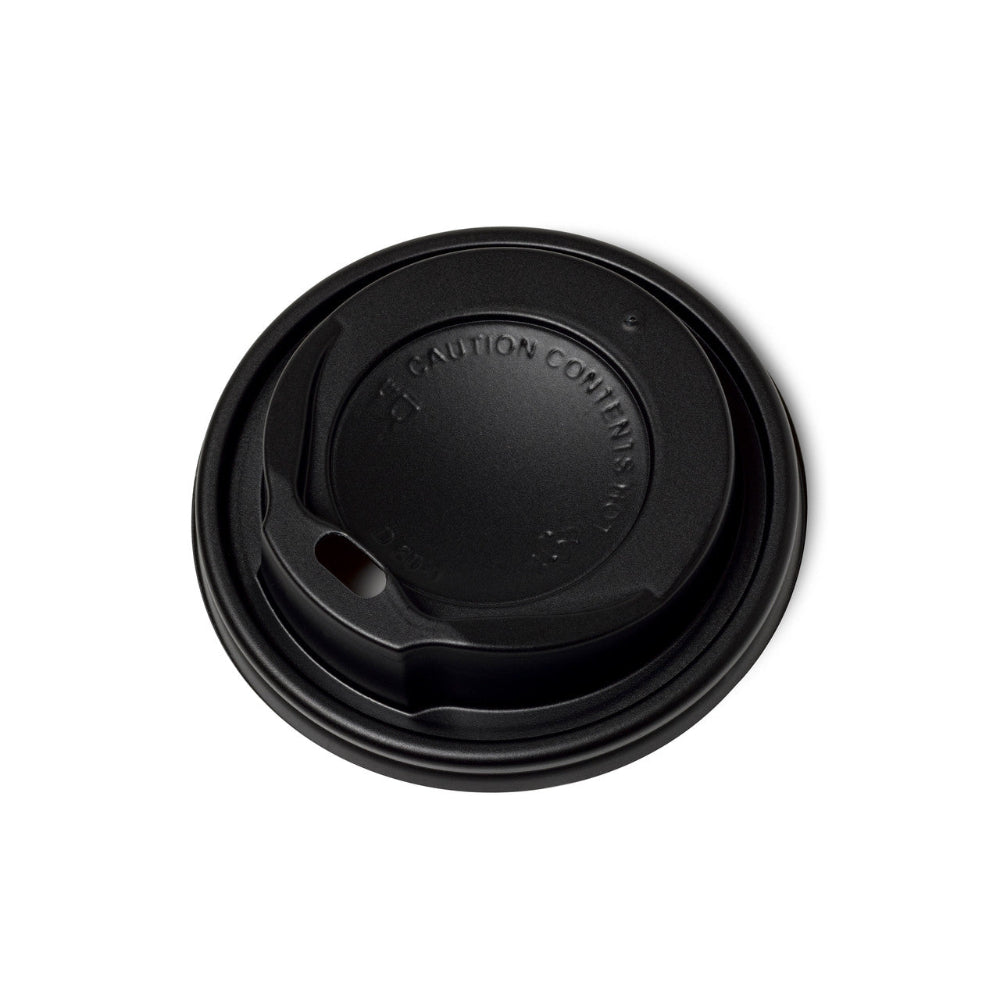 HRD GRAB % GO SIP THROUGH PS DOMED LIDS (113ML/4OZ) BLACK-100PCS