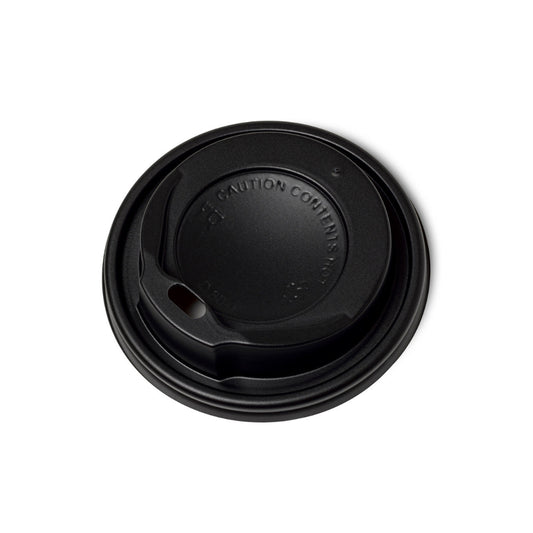 HRD GRAB % GO SIP THROUGH PS DOMED LIDS (113ML/4OZ) BLACK-100PCS