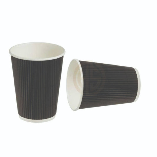 HRD GRAB % GO TRIPLE WALL (RIPPLE)  CUP (113ML/4OZ) BLACK-25PCS