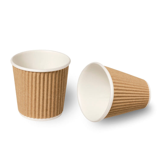 HRD GRAB % GO TRIPLE WALL (RIPPLE)  CUP (113ML/4OZ) BROWN-25PCS