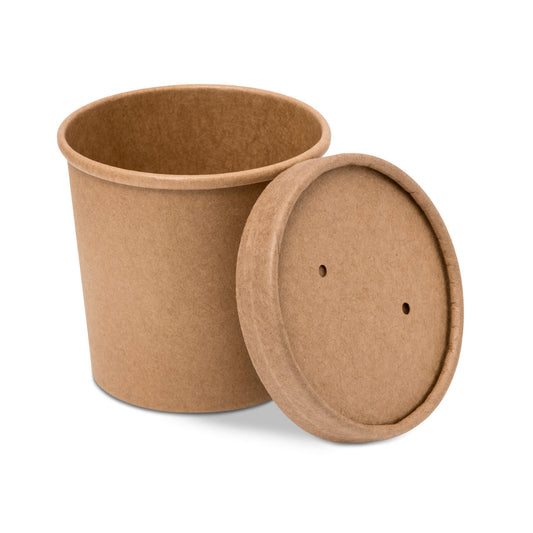 HRD GRAB&G PAPER SOUP CUP+LID (340ML/12OZ) KRAFT-25pcs