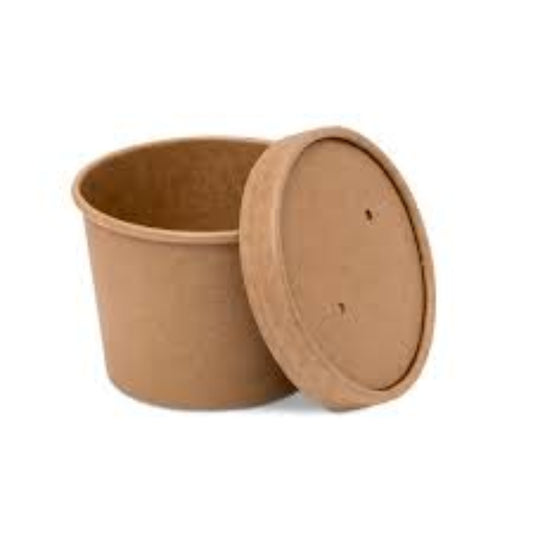 HRD GRAB&G PAPER SOUP CUP+LID (227ML/8OZ) KRAFT-25pcs