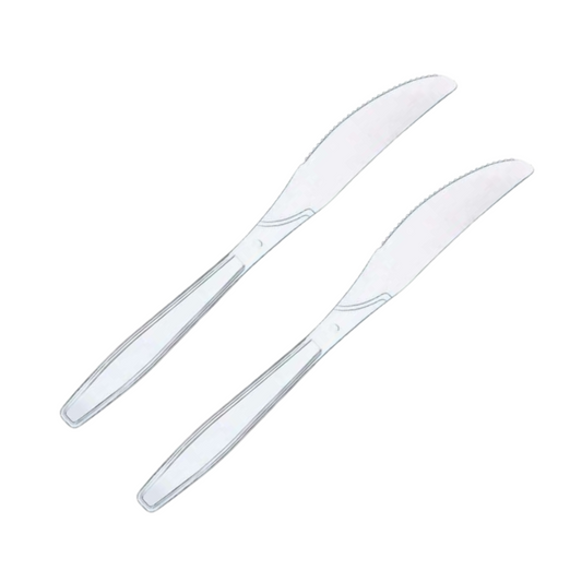 HRD TUZCANI CLEAR HEAVY DUTY REUSABLE PS (165MM/6.5) KNIFE-50PCS