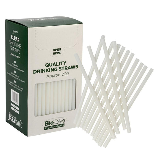 JAZZCAFE SMOOTHIE STRAW PLA (229X9MM/9) CLEAR BIODEG