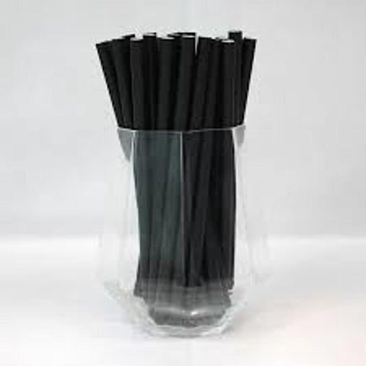 JAZZCAFE STRAIGHT COCKTAIL STRAW PAPER (140X6MM/5.5") BLACK