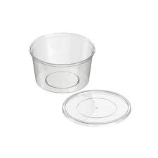 LLL 12OZ MICROWAVE ROUND CONTAINERS DELI POTS + LIDS-250PCS