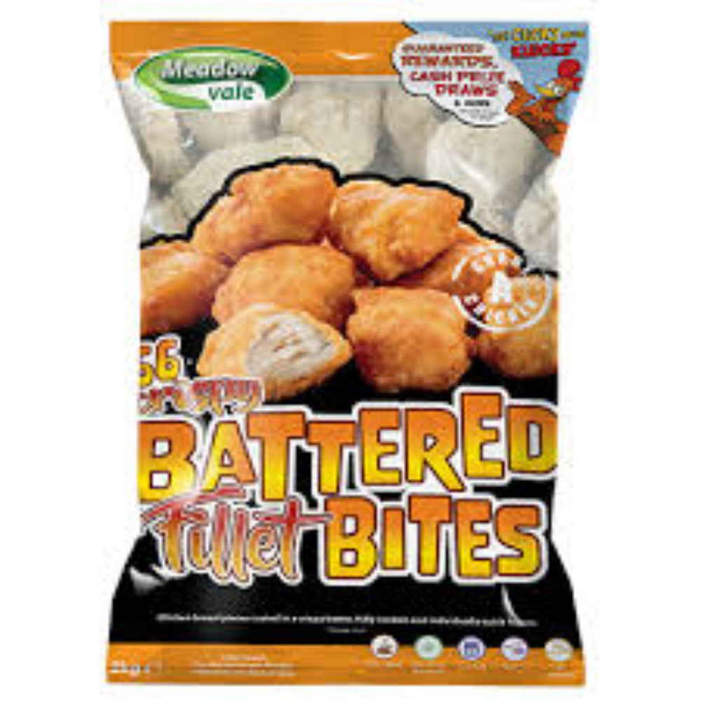 MEADOW VALE BATTERED CHICKEN FILLET BITES (30G)-2kg