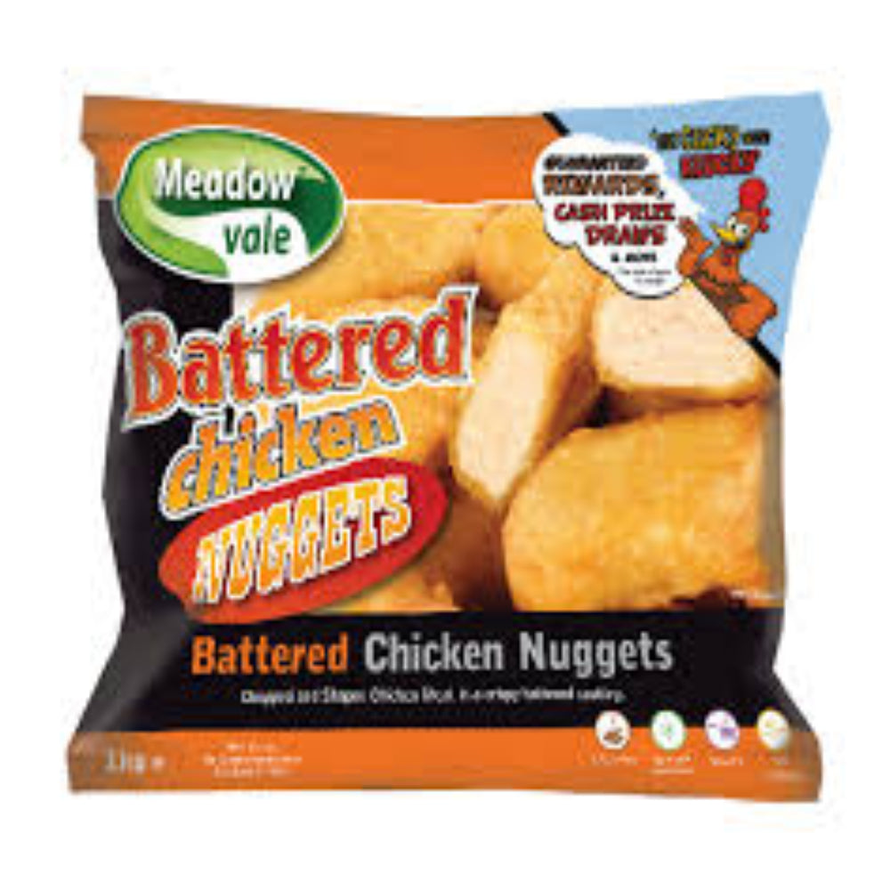 MEADOW VALE BATTERED CHICKEN NUGGETS-1kg