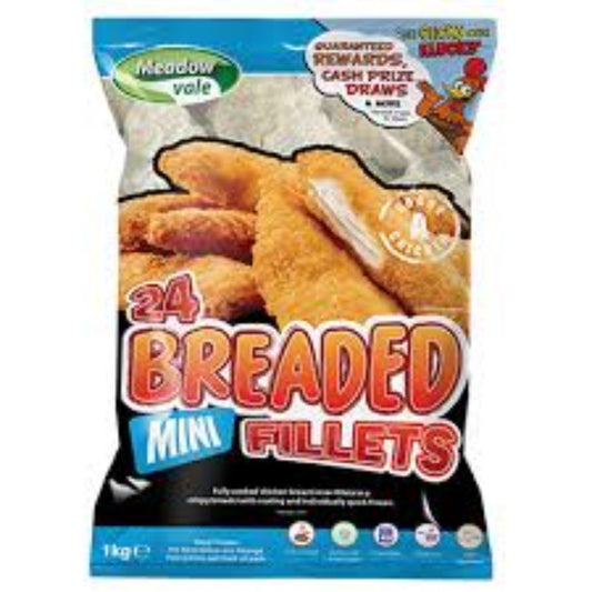 MEADOW VALE BREADED CHICKEN MINI FILLETS (40G)-1kg