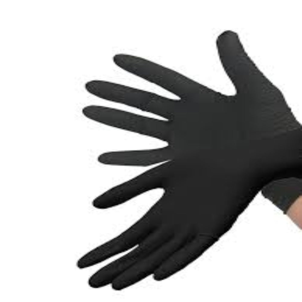 MP SMALL NITRILE POWDERFREE GLOVES - BLACK-100PCS
