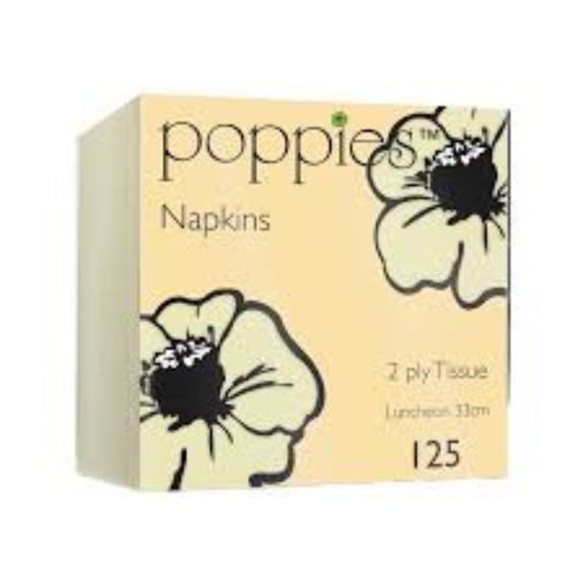 POPPIES SPD208 - NAPKIN 2PLY 33CM 4-FOLD BUTTERMILK-100PCS