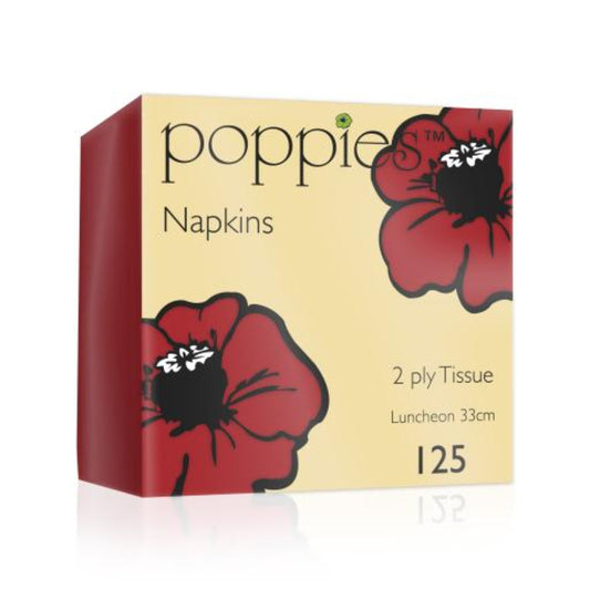 POPPIES SPD220 - NAPKIN 2PLY 33CM 4-FOLD CHILLI RED-100PCS