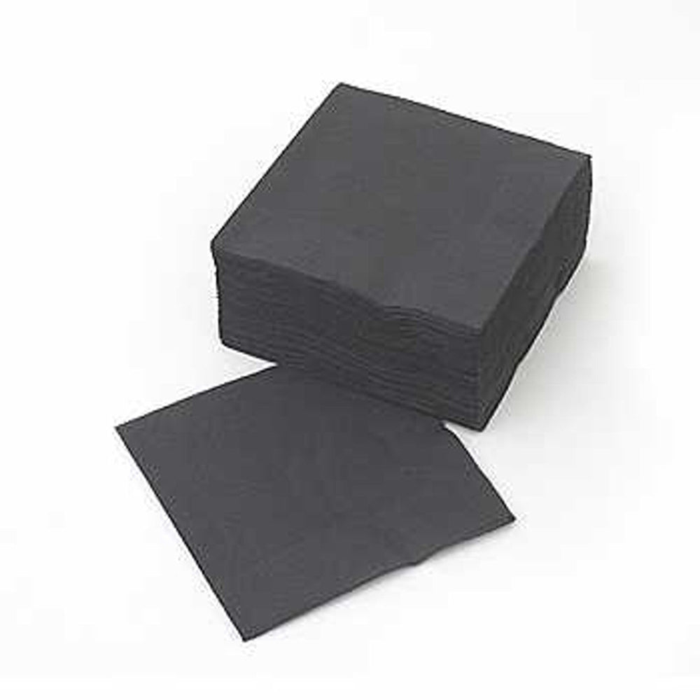 POPPIES SPD564 - NAPKIN 2PLY 33CM 4-FOLD BLACK-100PCS