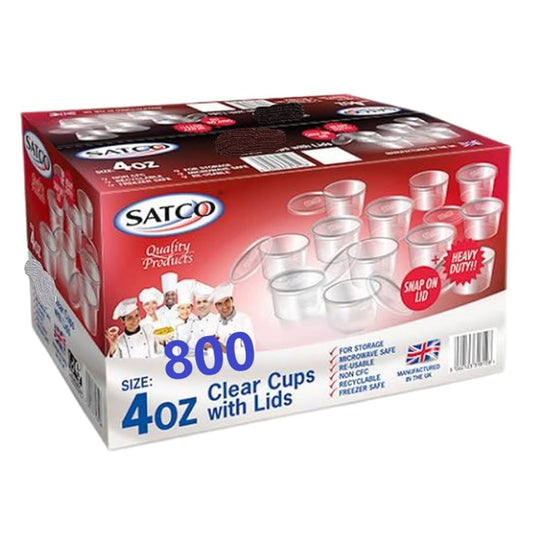 SATCO 4 OZ ROUND PLASTIC CONTAINER 800PCS-800pcs