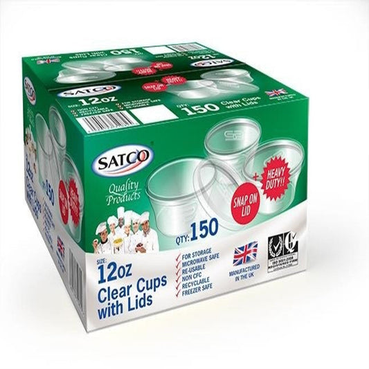 SATCO PLASTIC MICRO 12OZ POTS WITH LIDS-25pcs