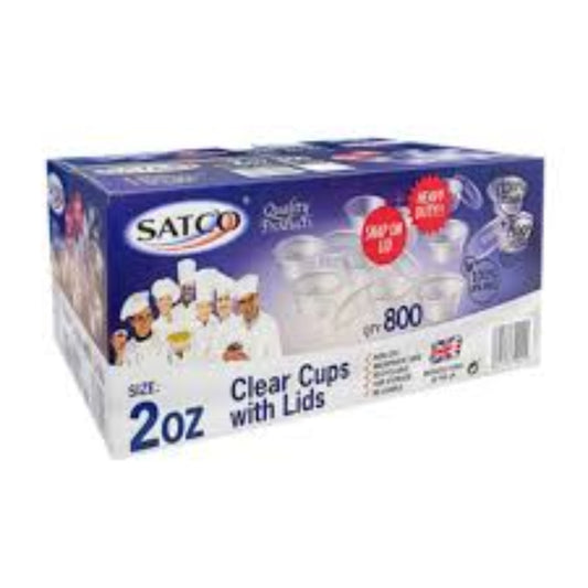 SATCO PLASTIC MICRO 2OZ POTS WITH LIDS-800pcs