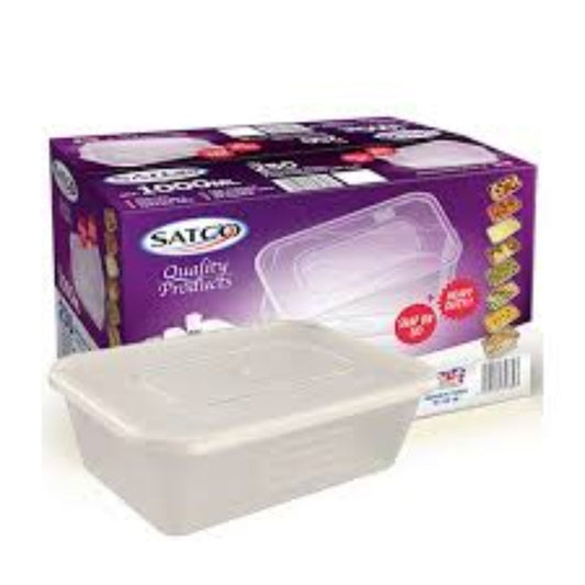 SATCO PLASTIC MICRO CONTAINER 1000ML WITH LIDS-50pcs
