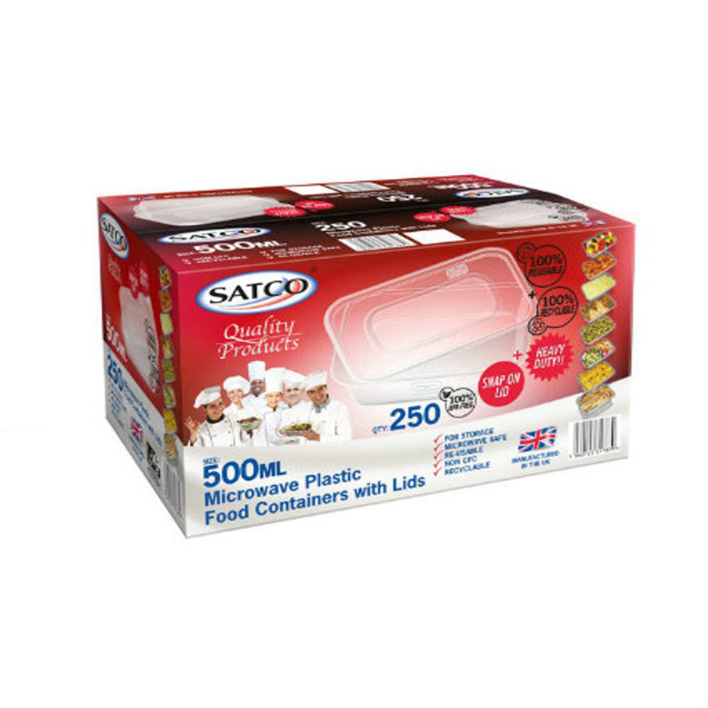 SATCO PLASTIC MICRO CONTAINER 500ML WITH LIDS-50pcs