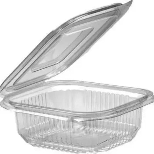 UKF MG 375CC CLEAR HINGED PLASTIC CONT-100PCS