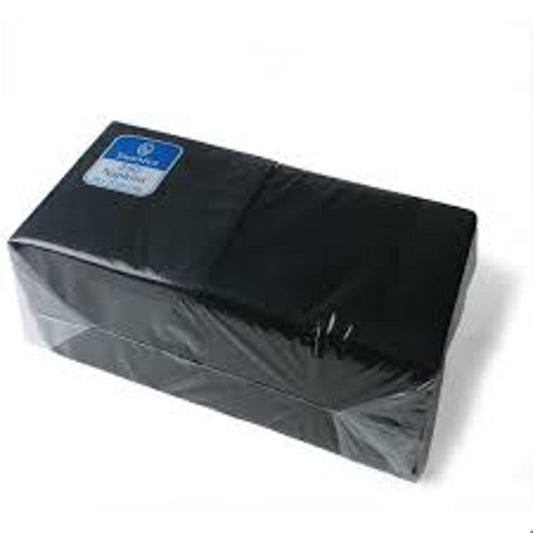 UP 25x25 M 2PLY 4-FOLD COCKTAIL SERVIETTES BLACK