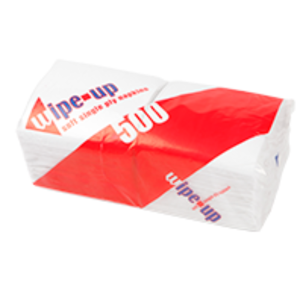UP WIPE UP 30X30CM 1PLY 4-FOLD SOFT SERVIETTES-500PCS