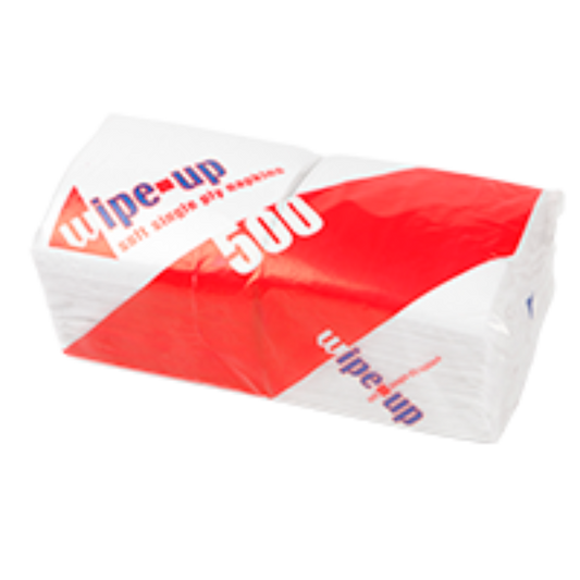 UP WIPE UP 30X30CM 1PLY 4-FOLD SOFT SERVIETTES-500PCS