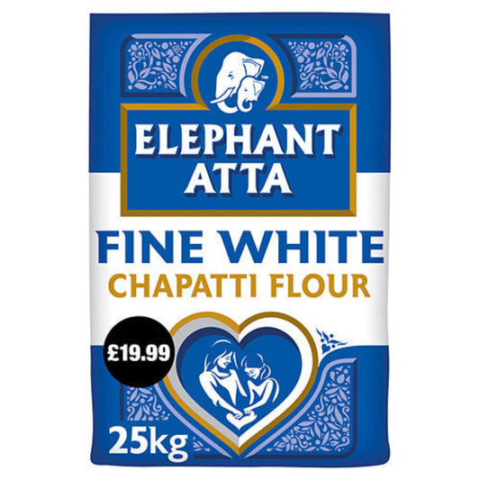 WM ELEPHANT ATTA WHITE 25KG PM �20.99-25KG